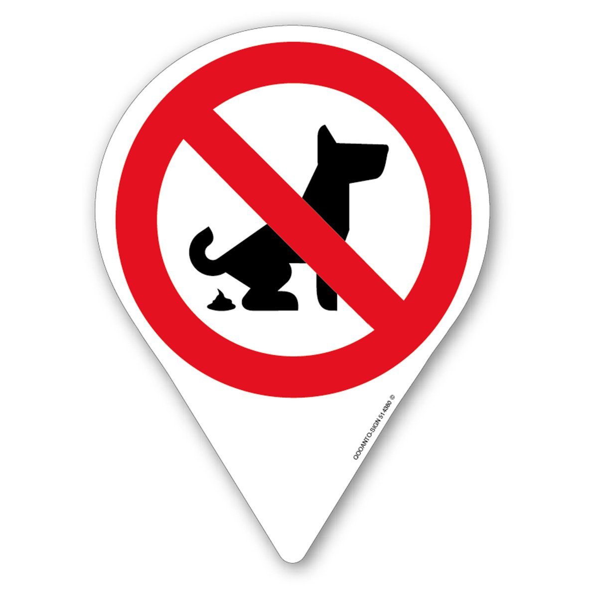 Kein Hundeklo Verbotsschild als Steckschild mit Erdspiess aus Alu-Verbund mit UV-Schutz - QOOANTO-SIGN