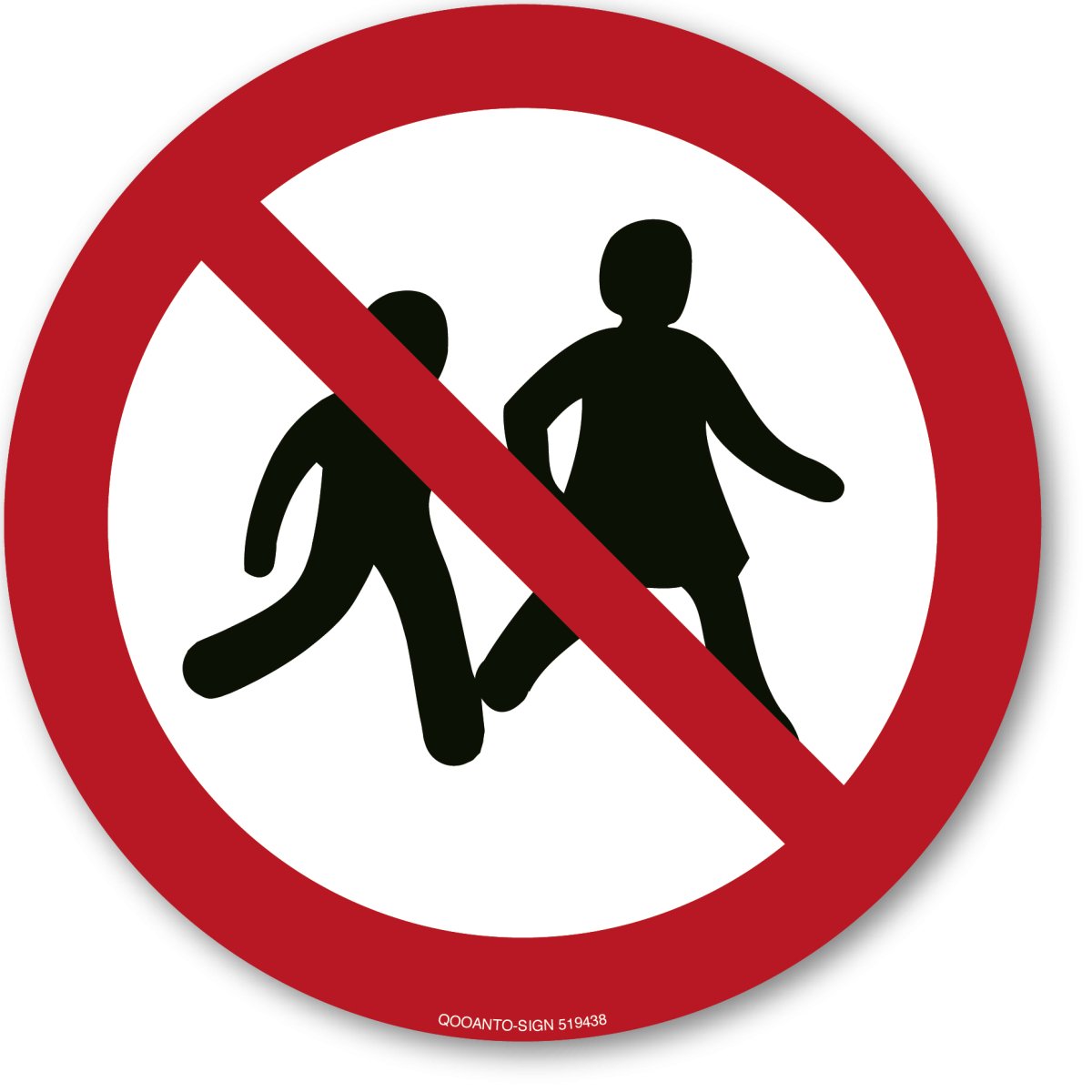 Kinder Verboten, EN ISO 7010, P036 Verbotsschild oder Aufkleber aus Alu-Verbund oder Selbstklebefolie mit UV-Schutz - QOOANTO-SIGN