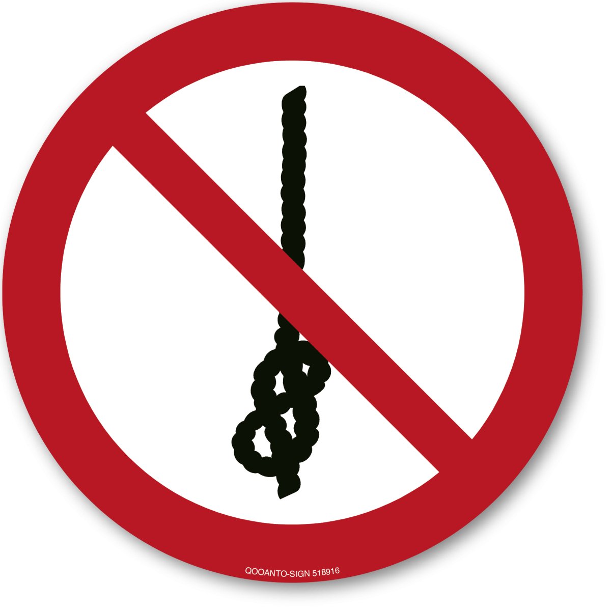 Knoten Von Seilen Verboten, EN ISO 7010, P030 Verbotsschild oder Aufkleber aus Alu-Verbund oder Selbstklebefolie mit UV-Schutz - QOOANTO-SIGN