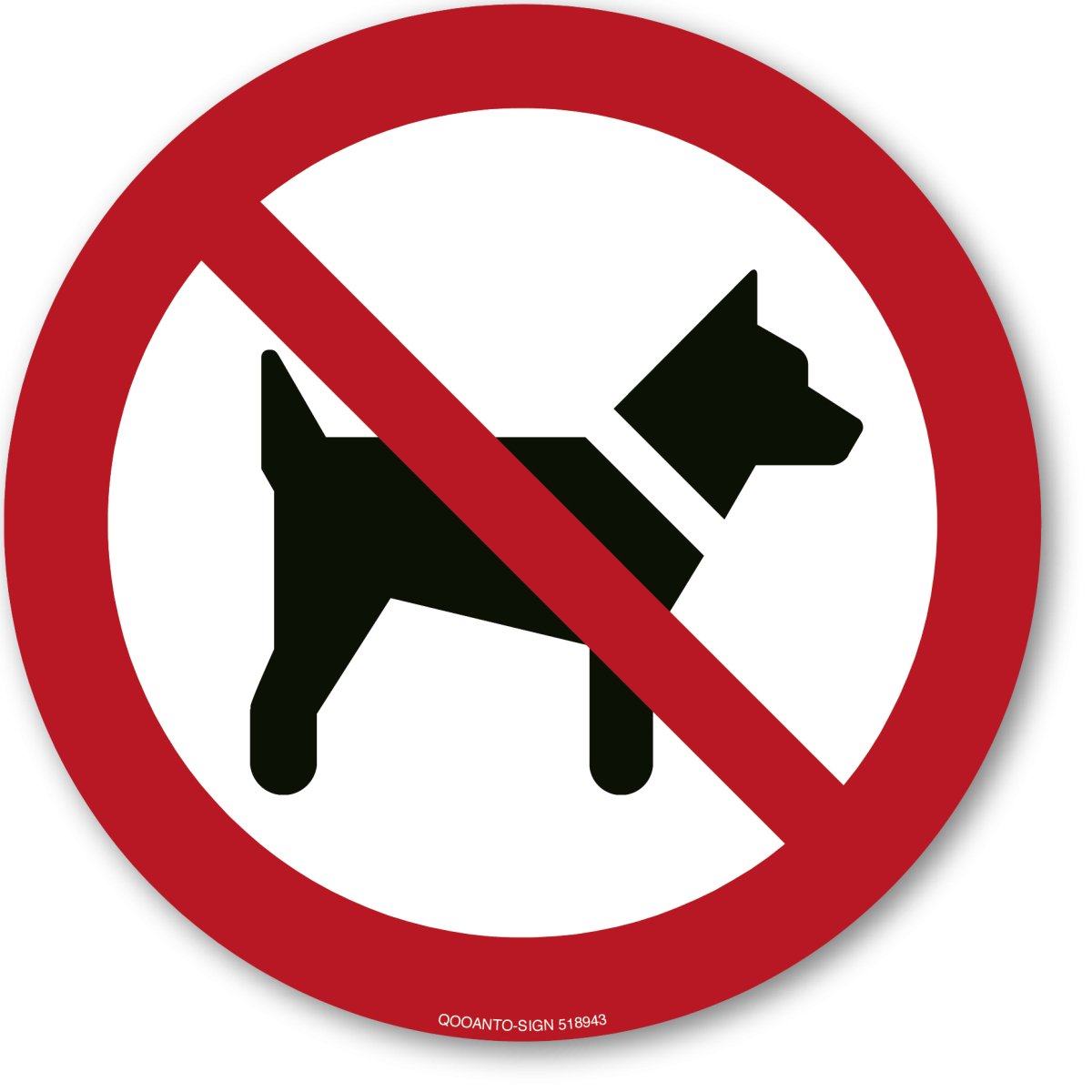 Mitführen Von Hunden Verboten, EN ISO 7010, P0321 Verbotsschild oder Aufkleber aus Alu-Verbund oder Selbstklebefolie mit UV-Schutz - QOOANTO-SIGN