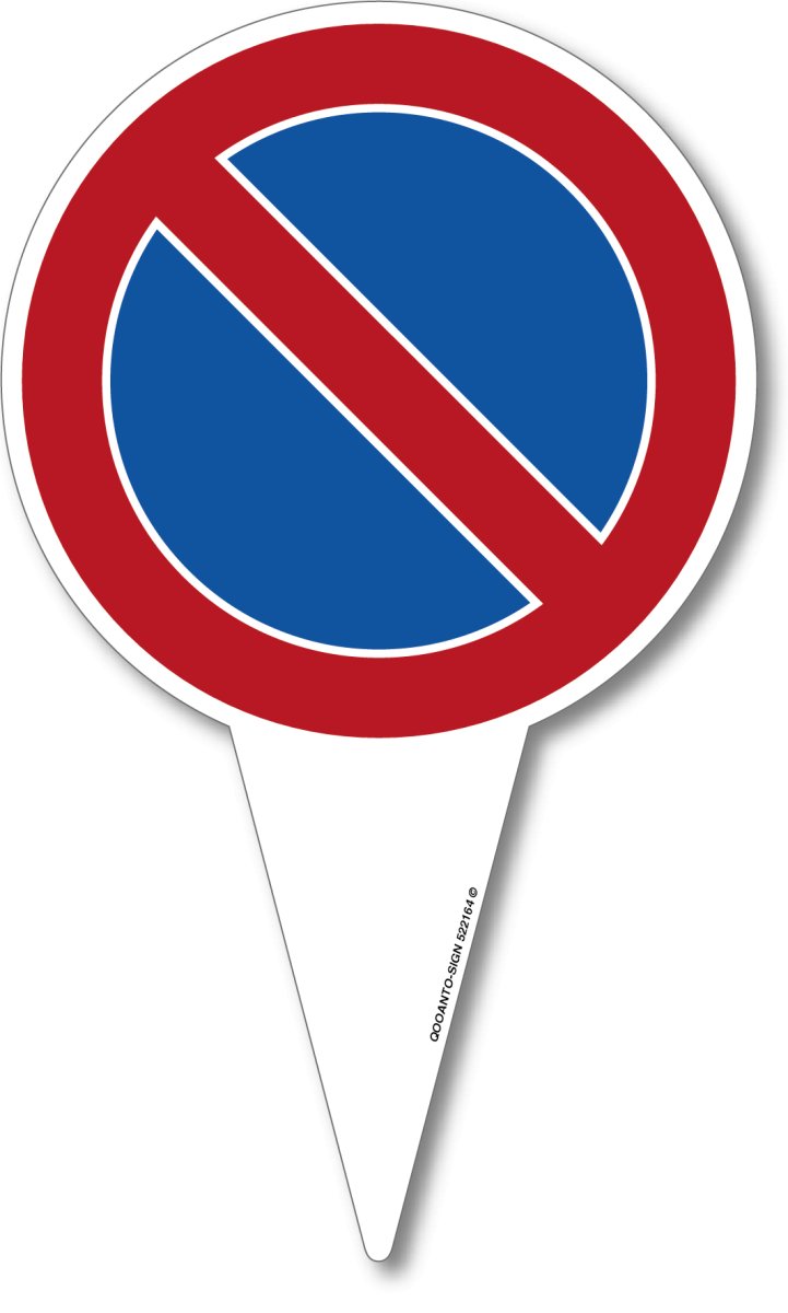 Parkieren verboten Steckschild mit Erdspiess aus Alu-Verbund mit UV-Schutz - QOOANTO-SIGN