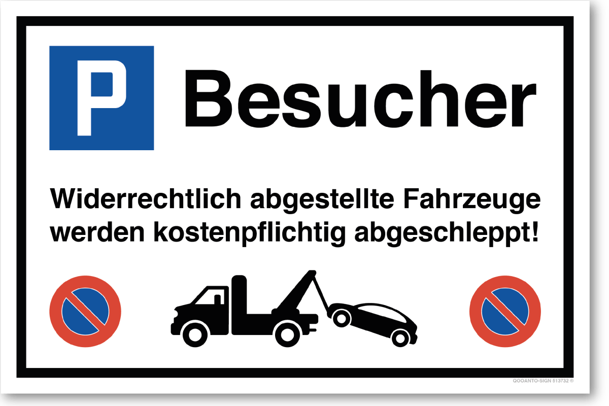 Parkplatzschild, Besucher, aus Alu-Verbund mit UV-Schutz - QOOANTO-SIGN