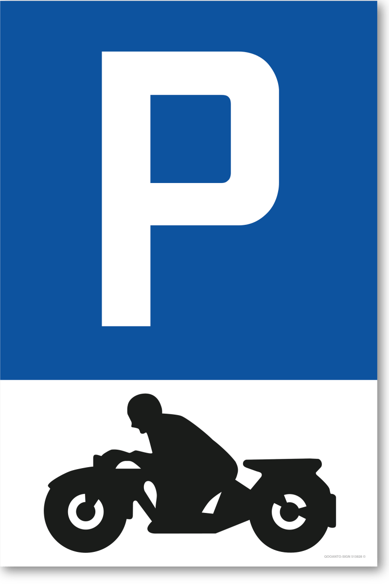 Parkplatzschild, Motorrad, aus Alu-Verbund mit UV-Schutz - QOOANTO-SIGN