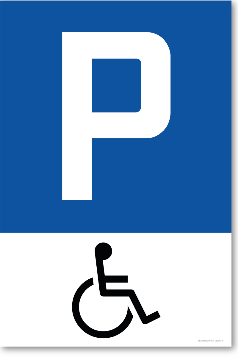 Parkplatzschild, Rollstuhl, aus Alu-Verbund mit UV-Schutz - QOOANTO-SIGN