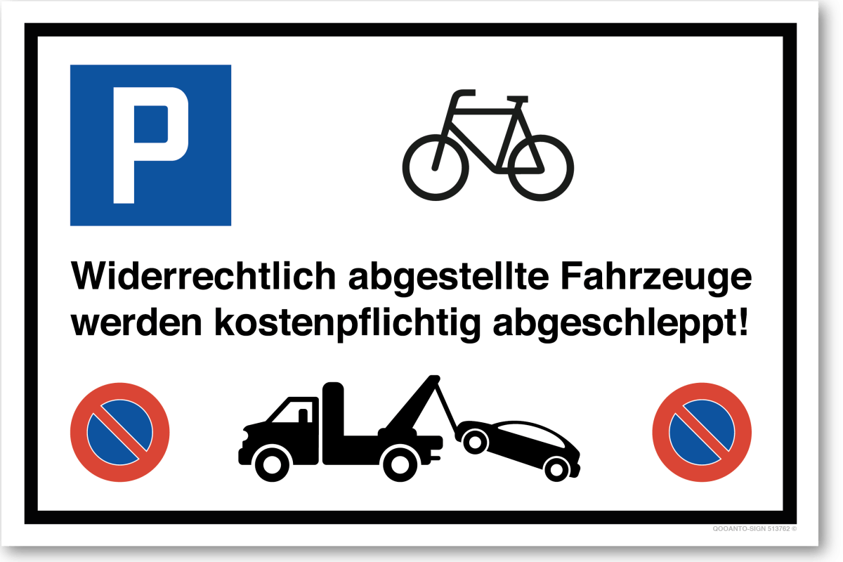Parkplatzschild, Velo, aus Alu-Verbund mit UV-Schutz - QOOANTO-SIGN
