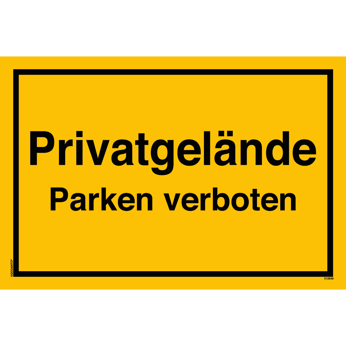 Privatgelände Parken Verboten Schild aus Alu-Verbund mit UV-Schutz - QOOANTO-SIGN