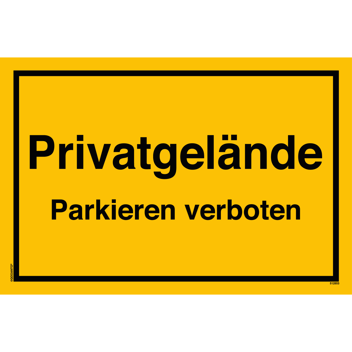 Privatgelände Parkieren Verboten Schild aus Alu-Verbund mit UV-Schutz - QOOANTO-SIGN