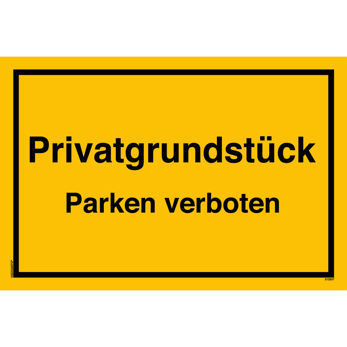 Privatgrundstück Parken Verboten Schild aus Alu-Verbund mit UV-Schutz - QOOANTO-SIGN