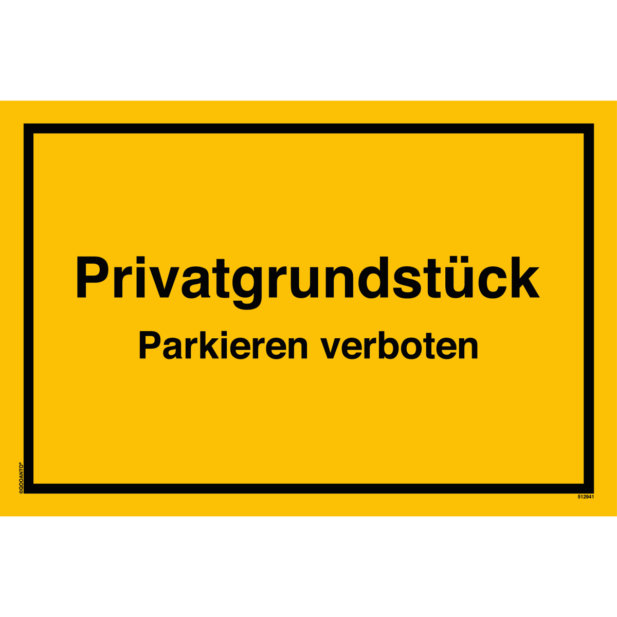 Privatgrundstück Parkieren Verboten Schild aus Alu-Verbund mit UV-Schutz - QOOANTO-SIGN