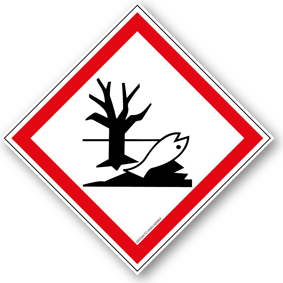 Umweltgefährlich, GHS09 Gefahrstoffschild oder Aufkleber aus Alu-Verbund oder Selbstklebefolie mit UV-Schutz - QOOANTO-SIGN
