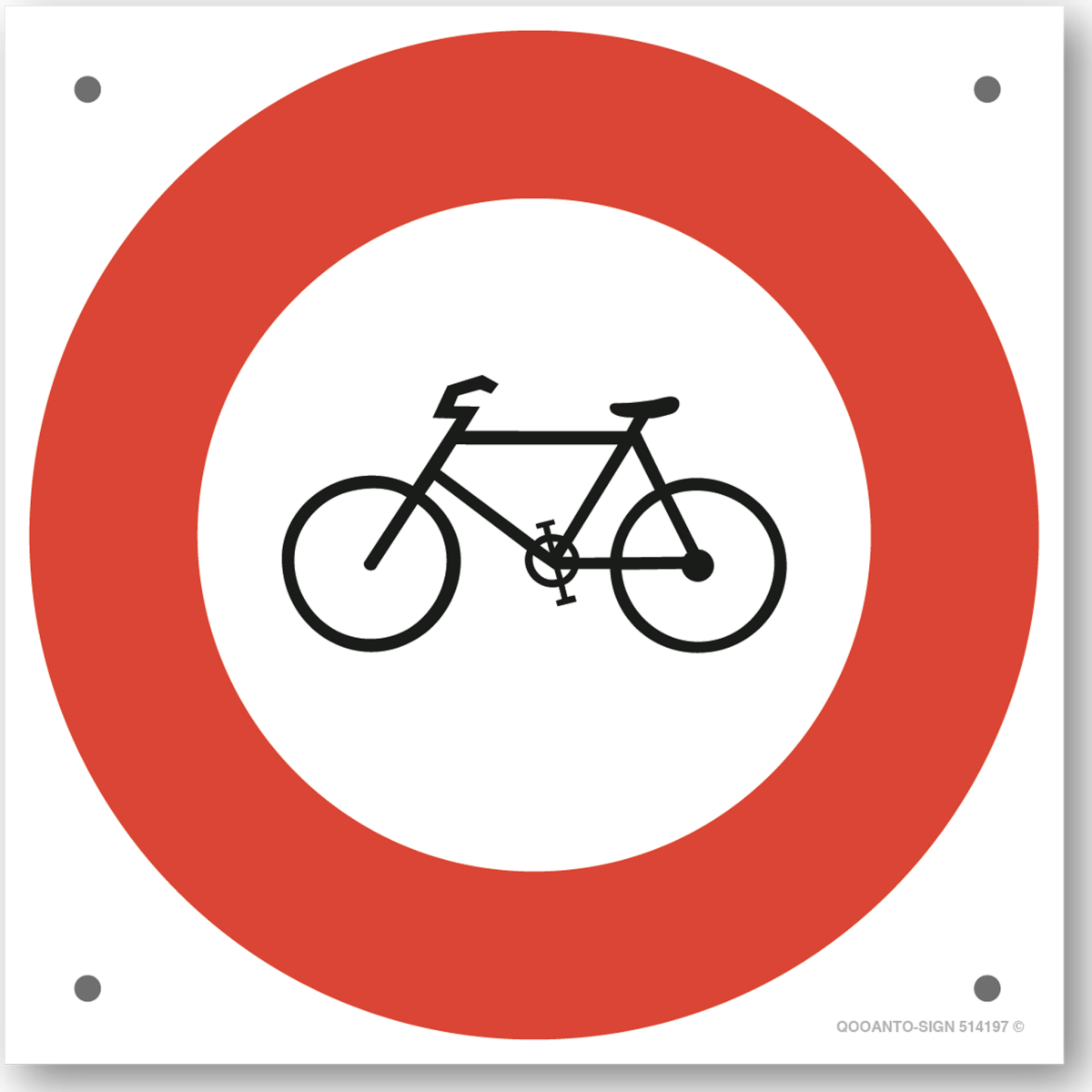 Verbot Für Fahrräder Und Motorfahrräder Verkehrsschild oder Aufkleber aus Alu-Verbund oder Selbstklebefolie mit UV-Schutz - QOOANTO-SIGN