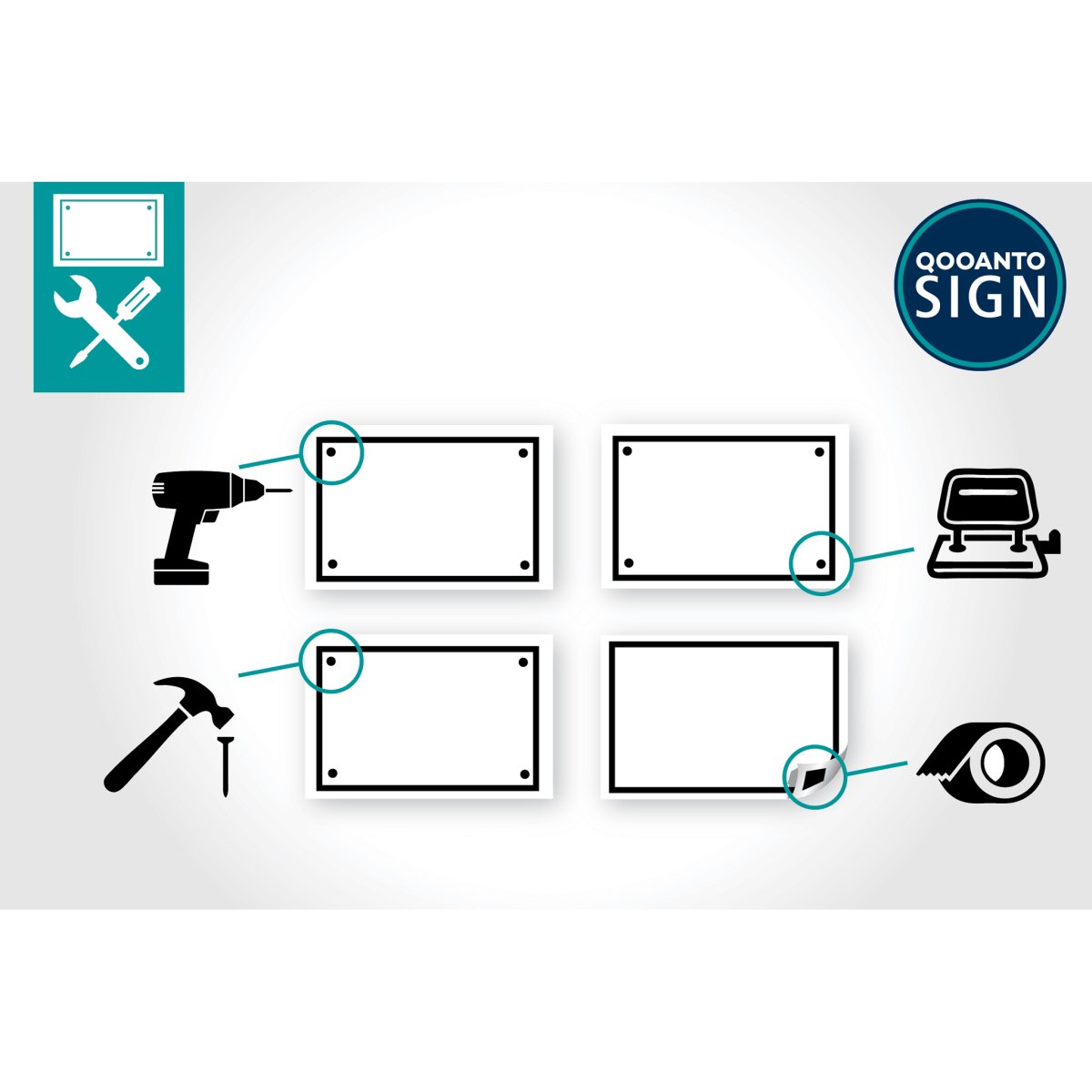 Videoüberwachung Schild oder Aufkleber, Achtung Videoüberwachung, aus Alu-Verbund oder Selbstklebefolie mit UV-Schutz - QOOANTO-SIGN